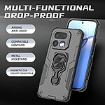 Σκληρή Πλάτη PC+TPU για Realme 16 Pro 5G με περιστρεφόμενο kickstand 360° και μαγνητική βάση αυτοκινήτου σε Γκρι χρώμα.