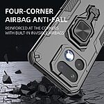 Σκληρή Πλάτη PC+TPU για Realme 16 Pro 5G με περιστρεφόμενο kickstand 360° και μαγνητική βάση αυτοκινήτου σε Γκρι χρώμα.