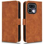 Flip Πορτοφόλι από Συνθετικό Δέρμα (PU) με TPU για το Realme 16 Pro 5G σε Καφέ χρώμα με θήκες καρτών, ρυθμιζόμενο stand και λουράκι καρπού.