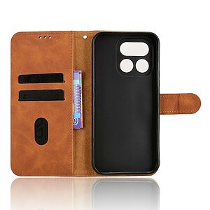 Flip Πορτοφόλι από Συνθετικό Δέρμα (PU) με TPU για το Realme 16 Pro 5G σε Καφέ χρώμα με θήκες καρτών, ρυθμιζόμενο stand και λουράκι καρπού.