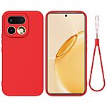 Πλάτη Σιλικόνης για Realme 16 Pro 5G σε Κόκκινο χρώμα με λουράκι καρπού για ασφαλή μεταφορά και πλήρη προστασία.