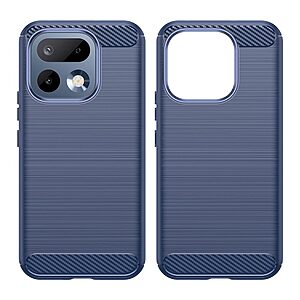 Πλάτη TPU για Realme 16 Pro 5G από OEM σε Μπλε χρώμα με υφή Carbon Fiber και επιφάνεια brushed ανθεκτική σε δακτυλικά αποτυπώματα.