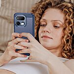 Πλάτη TPU για Realme 16 Pro 5G από OEM σε Μπλε χρώμα με υφή Carbon Fiber και επιφάνεια brushed ανθεκτική σε δακτυλικά αποτυπώματα.