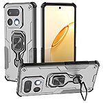 Σκληρή Πλάτη PC+TPU για Realme 16 Pro+ 5G από OEM σε Γκρι χρώμα με περιστρεφόμενο Stand 360° και μαγνητικό δαχτυλίδι.