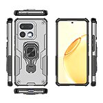 Σκληρή Πλάτη PC+TPU για Realme 16 Pro+ 5G από OEM σε Γκρι χρώμα με περιστρεφόμενο Stand 360° και μαγνητικό δαχτυλίδι.