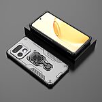 Σκληρή Πλάτη PC+TPU για Realme 16 Pro+ 5G από OEM σε Γκρι χρώμα με περιστρεφόμενο Stand 360° και μαγνητικό δαχτυλίδι.