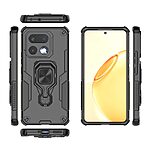 Σκληρή Πλάτη PC+TPU για Realme 16 Pro+ 5G από OEM σε Μαύρο χρώμα με περιστρεφόμενο δαχτυλίδι και ενσωματωμένο Stand.