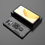 Σκληρή Πλάτη PC+TPU για Realme 16 Pro+ 5G από OEM σε Μαύρο χρώμα με περιστρεφόμενο δαχτυλίδι και ενσωματωμένο Stand.