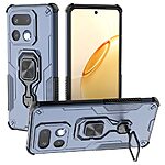 Σκληρή Πλάτη PC+TPU για Realme 16 Pro+ 5G με περιστρεφόμενο kickstand 360° και μαγνητική βάση αυτοκινήτου, σε Μπλε Σκούρο χρώμα.