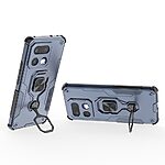 Σκληρή Πλάτη PC+TPU για Realme 16 Pro+ 5G με περιστρεφόμενο kickstand 360° και μαγνητική βάση αυτοκινήτου, σε Μπλε Σκούρο χρώμα.