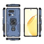 Σκληρή Πλάτη PC+TPU για Realme 16 Pro+ 5G με περιστρεφόμενο kickstand 360° και μαγνητική βάση αυτοκινήτου, σε Μπλε Σκούρο χρώμα.