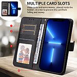 Flip Πορτοφόλι από Συνθετικό Δέρμα (PU) με TPU για Realme 16 Pro+ 5G σε Μαύρο χρώμα με θήκες καρτών και ενσωματωμένη βάση στήριξης.