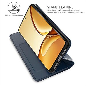 Flip Πορτοφόλι από Συνθετικό Δέρμα (PU) με TPU για Realme 16 Pro+ 5G σε Μπλε χρώμα με θήκη κάρτας και ενσωματωμένο Stand.