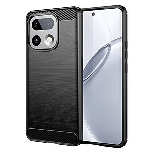 Πλάτη TPU για Realme 16 Pro+ 5G από OEM σε Μαύρο χρώμα με υφή Carbon Fiber και επιφάνεια brushed ανθεκτική στα δακτυλικά αποτυπώματα.
