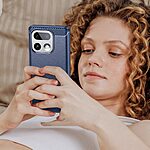 Πλάτη TPU για Realme 16 Pro+ 5G από OEM σε Μπλε χρώμα με υφή Carbon Fiber και ανθεκτική επιφάνεια κατά των δαχτυλιών.