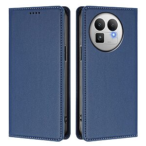 Flip Πορτοφόλι από Συνθετικό Δέρμα (PU) με TPU για Realme GT 8 Pro 5G σε Μπλε Σκούρο χρώμα με RFID προστασία, θήκες καρτών και ενσωματωμένο Stand.