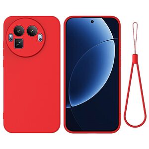 Πλάτη Σιλικόνης για Realme GT 8 Pro 5G από OEM σε Κόκκινο χρώμα με λουράκι καρπού για ασφαλή μεταφορά.