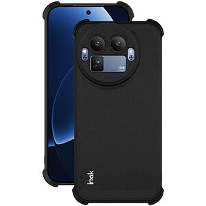 Πλάτη TPU για Realme GT 8 Pro 5G από IMAK σε Μαύρο ματ χρώμα με τεχνολογία Airbag στις γωνίες, προστασία κάμερας και θήκη για λουράκι.