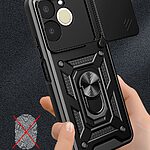 Σκληρή Πλάτη PC+TPU για Realme Note 70T με περιστρεφόμενο Stand, ασπίδα κάμερας και μαγνητική συμβατότητα σε ασημί χρώμα.