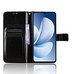 Flip Πορτοφόλι από Συνθετικό Δέρμα (PU) με TPU για Realme Note 70T σε Μαύρο χρώμα με θήκες καρτών, stand και λουράκι καρπού.