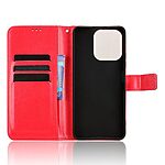 Flip Πορτοφόλι από Συνθετικό Δέρμα (PU) για Realme Note 70T με 3 θήκες καρτών, βάση στήριξης και λουράκι καρπού σε Κόκκινο χρώμα.