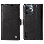 Flip Πορτοφόλι από Συνθετικό Δέρμα (PU) για Realme Note 70T από YIKATU YK-007 σε Μαύρο χρώμα με θήκες καρτών και Stand.