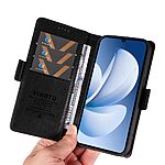 Flip Πορτοφόλι από Συνθετικό Δέρμα (PU) για Realme Note 70T από YIKATU YK-007 σε Μαύρο χρώμα με θήκες καρτών και Stand.