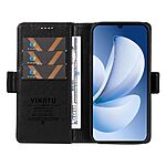 Flip Πορτοφόλι από Συνθετικό Δέρμα (PU) για Realme Note 70T από YIKATU YK-007 σε Μαύρο χρώμα με θήκες καρτών και Stand.