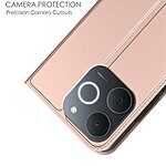 Flip Πορτοφόλι από Συνθετικό Δέρμα (PU) με TPU για Realme Note 70T / Narzo 80 Lite 4G σε Ροζ Χρυσό με θήκη κάρτας και stand.