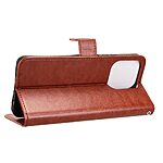 Flip Πορτοφόλι από Συνθετικό Δέρμα (PU) για Realme Note 70T σε Καφέ χρώμα με 3 θήκες καρτών, Stand και Λουράκι καρπού.