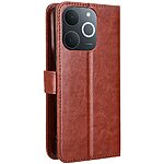 Flip Πορτοφόλι από Συνθετικό Δέρμα (PU) για Realme Note 70T σε Καφέ χρώμα με 3 θήκες καρτών, Stand και Λουράκι καρπού.