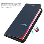 Flip Πορτοφόλι από Συνθετικό Δέρμα (PU) με TPU για Realme Note 70T / Narzo 80 Lite 4G σε Μπλε χρώμα με θήκη κάρτας και stand.