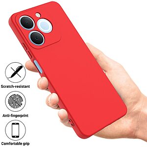 Πλάτη Σιλικόνης για Realme Note 70T από OEM σε Κόκκινο χρώμα με λουράκι χεριού για άνετο κράτημα και πλήρη προστασία.