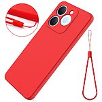 Πλάτη Σιλικόνης για Realme Note 70T από OEM σε Κόκκινο χρώμα με λουράκι χεριού για άνετο κράτημα και πλήρη προστασία.