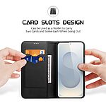 Flip Πορτοφόλι από Αυθεντικό Δέρμα για Samsung Galaxy S26 5G από DUX DUCIS Hivo Series σε Μαύρο με RFID προστασία, θήκες καρτών και stand.