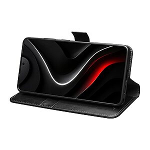 Flip Πορτοφόλι από Αυθεντικό Δέρμα για Samsung Galaxy S26 5G από QIALINO σε Μαύρο χρώμα με θήκες καρτών και ρυθμιζόμενη βάση Stand.