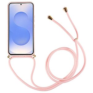 Πλάτη BioCase για Samsung Galaxy S26 5G από OEM σε Ροζ χρώμα με βιοδιασπώμενο υλικό Wheat Straw + TPU και αποσπώμενο λουράκι.