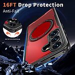 Σκληρή Πλάτη PC+TPU για Samsung Galaxy S26 5G από OEM σε Κόκκινο χρώμα με περιστρεφόμενο Stand 360° και μαγνητική συμβατότητα.