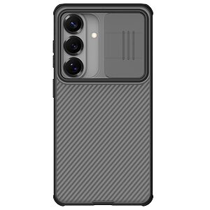 Σκληρή Πλάτη PC+TPU για Samsung Galaxy S26 5G από NILLKIN Camshield Pro Series σε Μαύρο χρώμα με sliding κάλυμμα κάμερας.