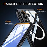 Σκληρή Πλάτη PC+TPU για Samsung Galaxy S26 5G με ενσωματωμένο μαγνητικό δακτύλιο MagSafe, tempered glass προστασία οθόνης και διάφανο σχεδιασμό σε Μαύρο χρώμα.