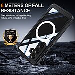 Σκληρή Πλάτη PC+TPU για Samsung Galaxy S26 5G με ενσωματωμένο μαγνητικό δακτύλιο MagSafe, tempered glass προστασία οθόνης και διάφανο σχεδιασμό σε Μαύρο χρώμα.