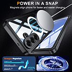 Σκληρή Πλάτη PC+TPU για Samsung Galaxy S26 5G με ενσωματωμένο μαγνητικό δακτύλιο MagSafe, tempered glass προστασία οθόνης και διάφανο σχεδιασμό σε Μαύρο χρώμα.