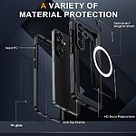 Σκληρή Πλάτη PC+TPU για Samsung Galaxy S26 5G με ενσωματωμένο μαγνητικό δακτύλιο MagSafe, tempered glass προστασία οθόνης και διάφανο σχεδιασμό σε Μαύρο χρώμα.