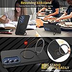 Σκληρή Πλάτη PC+TPU για Samsung Galaxy S26 5G από OEM σε Μαύρο χρώμα με περιστρεφόμενο δαχτυλίδι Stand 360° και μαγνητική συμβατότητα.