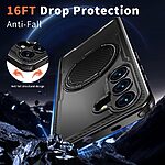 Σκληρή Πλάτη PC+TPU για Samsung Galaxy S26 5G από OEM σε Μαύρο χρώμα με περιστρεφόμενο Stand 360° και μαγνητική συμβατότητα.