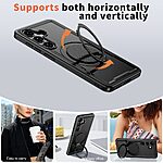 Σκληρή Πλάτη PC+TPU για Samsung Galaxy S26 5G από OEM σε Μαύρο χρώμα με περιστρεφόμενο Stand 360° και μαγνητική συμβατότητα.