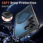 Σκληρή Πλάτη PC+TPU για Samsung Galaxy S26 5G από OEM σε Μπλε χρώμα με περιστρεφόμενο Stand 360° και μαγνητική συμβατότητα.