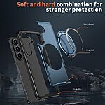 Σκληρή Πλάτη PC+TPU για Samsung Galaxy S26 5G από OEM σε Μπλε χρώμα με περιστρεφόμενο Stand 360° και μαγνητική συμβατότητα.