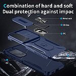 Σκληρή Πλάτη PC+TPU για Samsung Galaxy S26 5G από OEM Camshield σε Μπλε χρώμα με κάλυμμα κάμερας και ενσωματωμένο Stand.