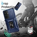 Σκληρή Πλάτη PC+TPU για Samsung Galaxy S26 5G από OEM Camshield σε Μπλε χρώμα με κάλυμμα κάμερας και ενσωματωμένο Stand.